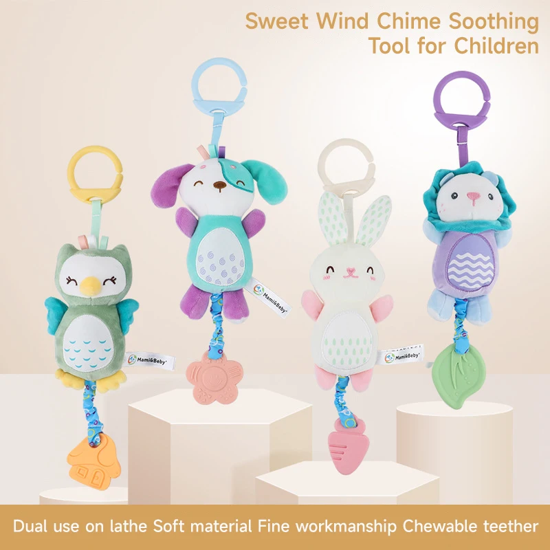 Baby Plush Toys Crib Pendant Soundable Toys Facilitate Children Brain Developmental Hand Grip Stuffed Animal Toys Newborn Gift