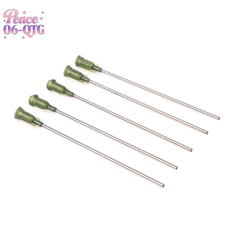Nuevo 5 uds punta Extra larga longitud Total 100mm punta roma cabeza plana pasta jeringa pegamento adhesivo aguja dispensadora de líquidos
