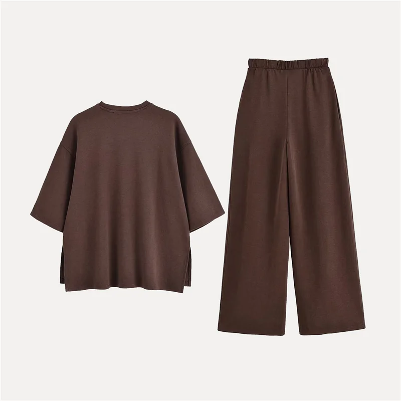 

Summer Women's round Ne T-irt Jiangsu Warehouse ip 25 Years Polyester Fiber Casual Sle plus Size Pants