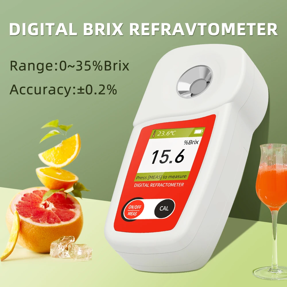 NOHAWK LCD Sugar Meter Refractometer Brix Meter Sugar Content Measuring Instrument Fruit Juice Beverage Honey Vegetables