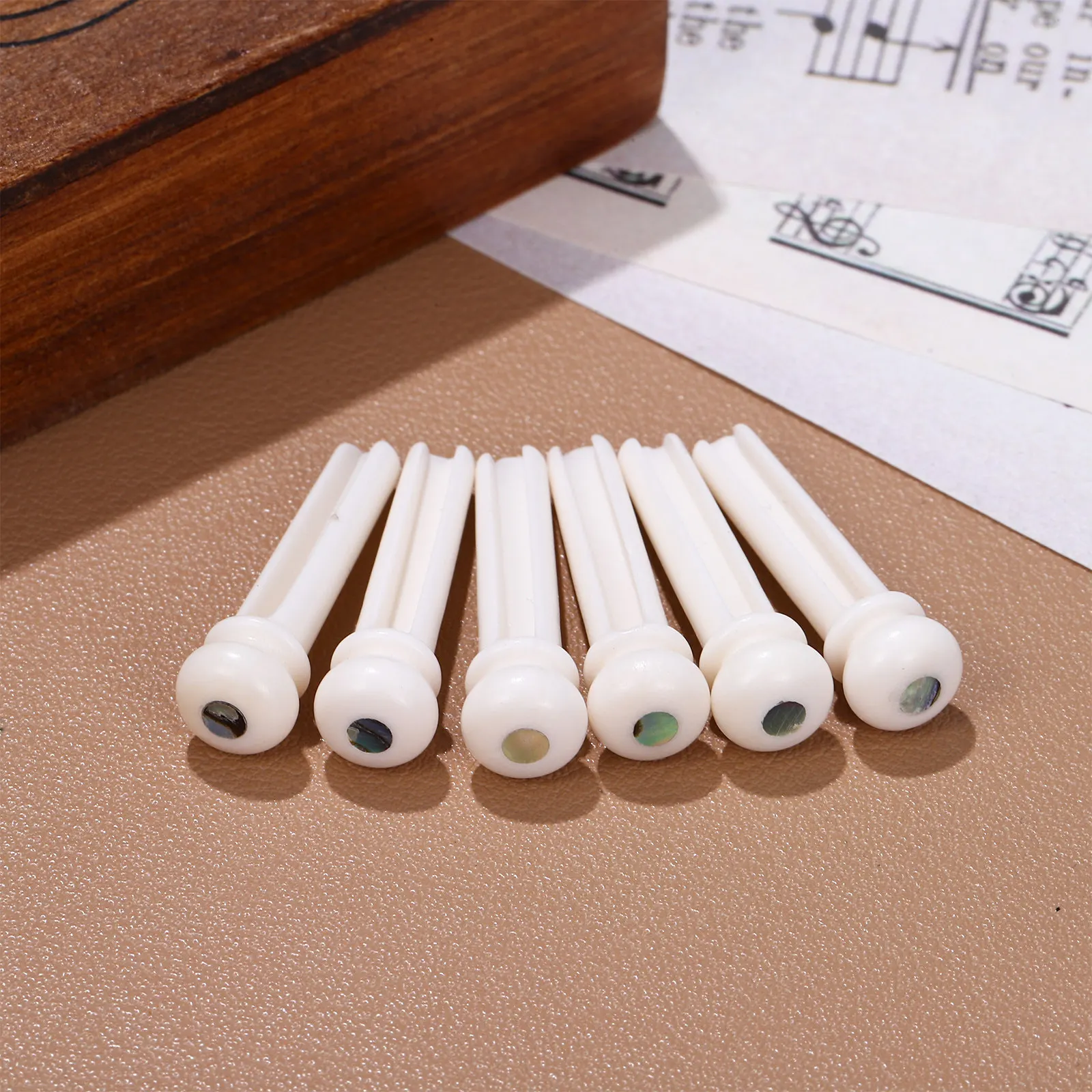 6Pcs Guitar Bridge Pins Bone String Pegs for Acoustic Guitar Repair Parts Enhance Sound Quality Acoustic String Pegs