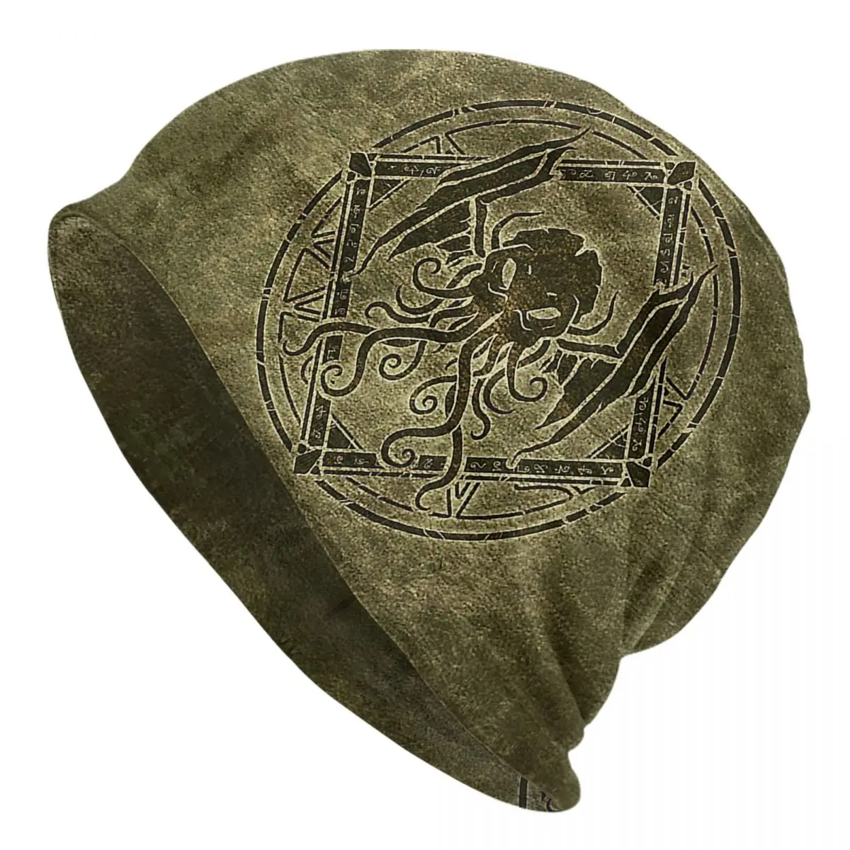 Cthulhu Design Old Leather Bonnet Hats Outdoor Skullies Beanies Hats Eldritch Horror Dark Elder God Tentacles Warm Head Wrap Cap