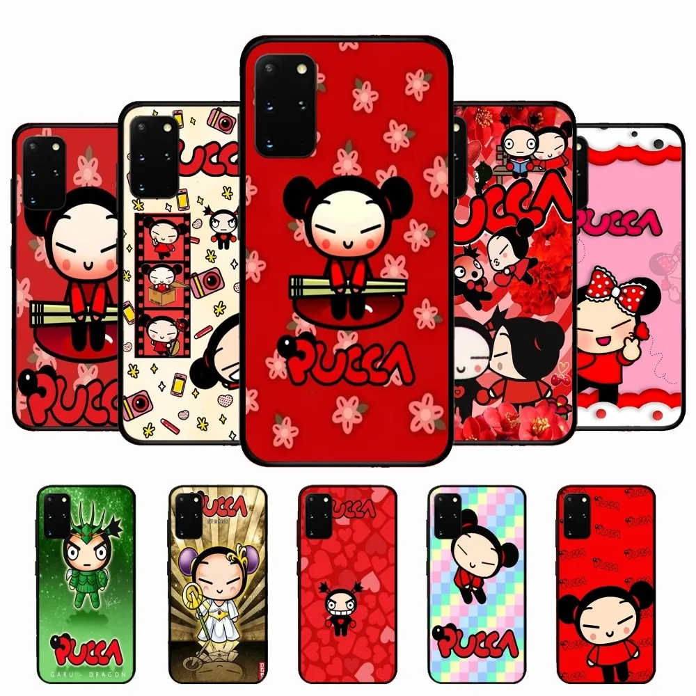 Cute Cartoon Pucca Garu Phone Case For Samsung S 9 10 20 21 22 23 30 23 24 plus lite Ultra FE S10lite Fundas