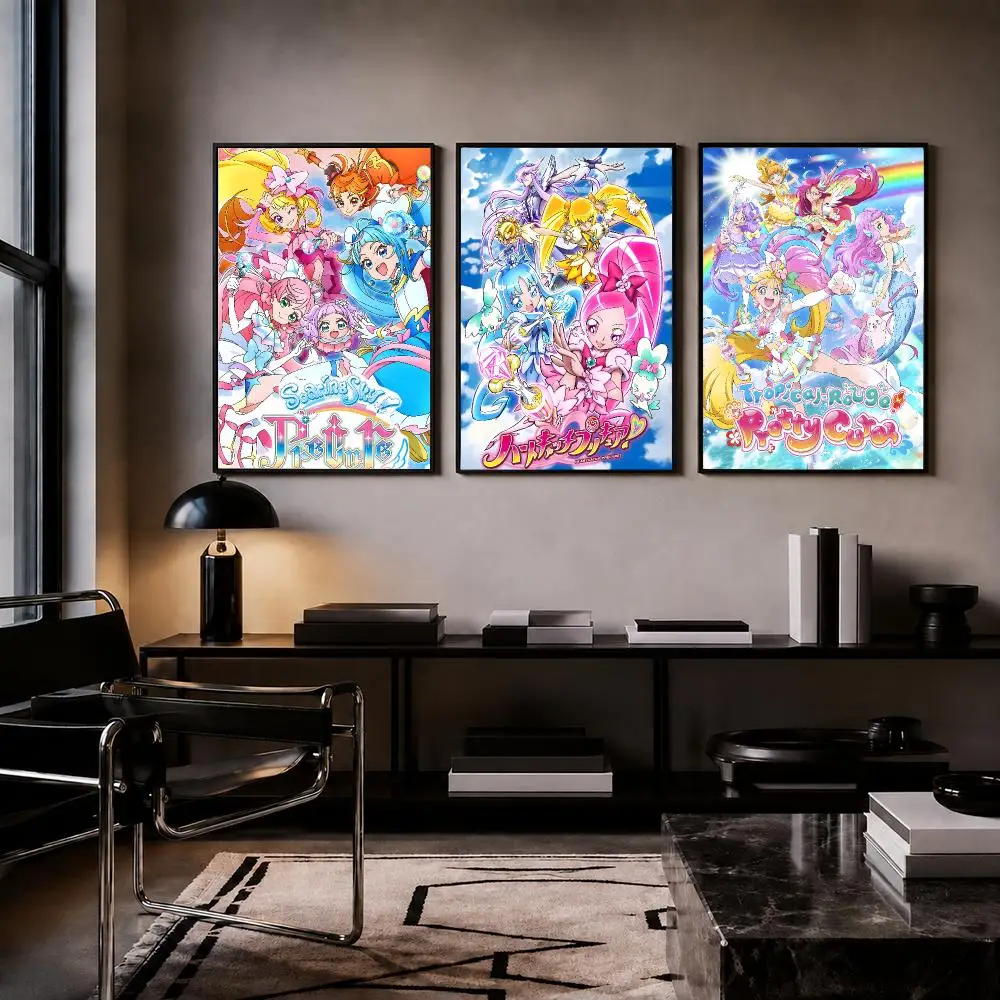 Anime P-Pretty Cure Poster Trendy HD PP Paper Waterproof Wall Art Print for Bedroom Living Room Decor