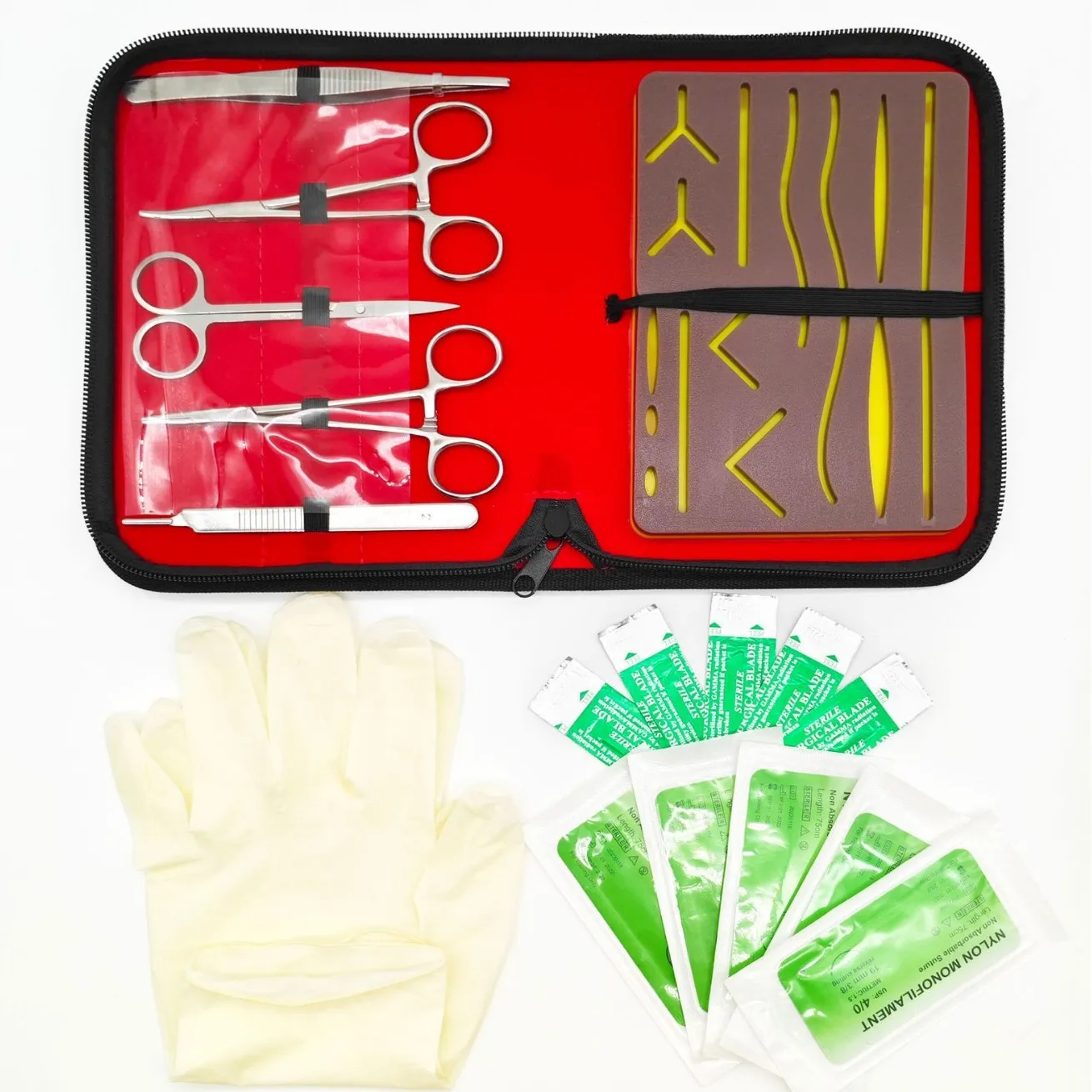 wound-suturing-equipment-pack-of-black-skin-simulation-training-knotting-suture-kit-silicone-pad-suture-thread-blade