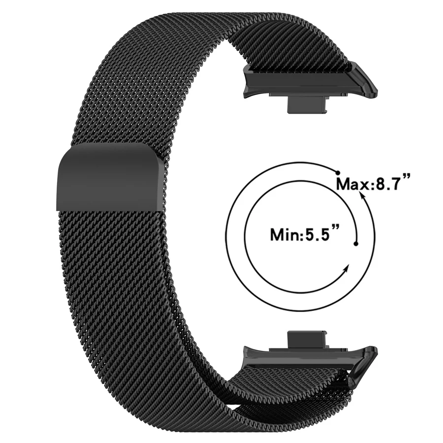 Stainless Steel Strap For Xiaomi Mi Band 10/9/8 Pro Watch Bracelet Metal Magnetic Buckle Band for Redmi Watch 4 5 6 Watchband