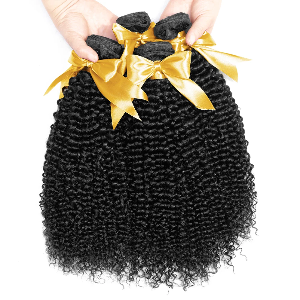 Kinky Curly Human Hair Weave Bundles Afro Curly Raw Hair Extensions 30 32 Inch Brazilian Hair 3 4 Bundle Deals on Clearance Sale