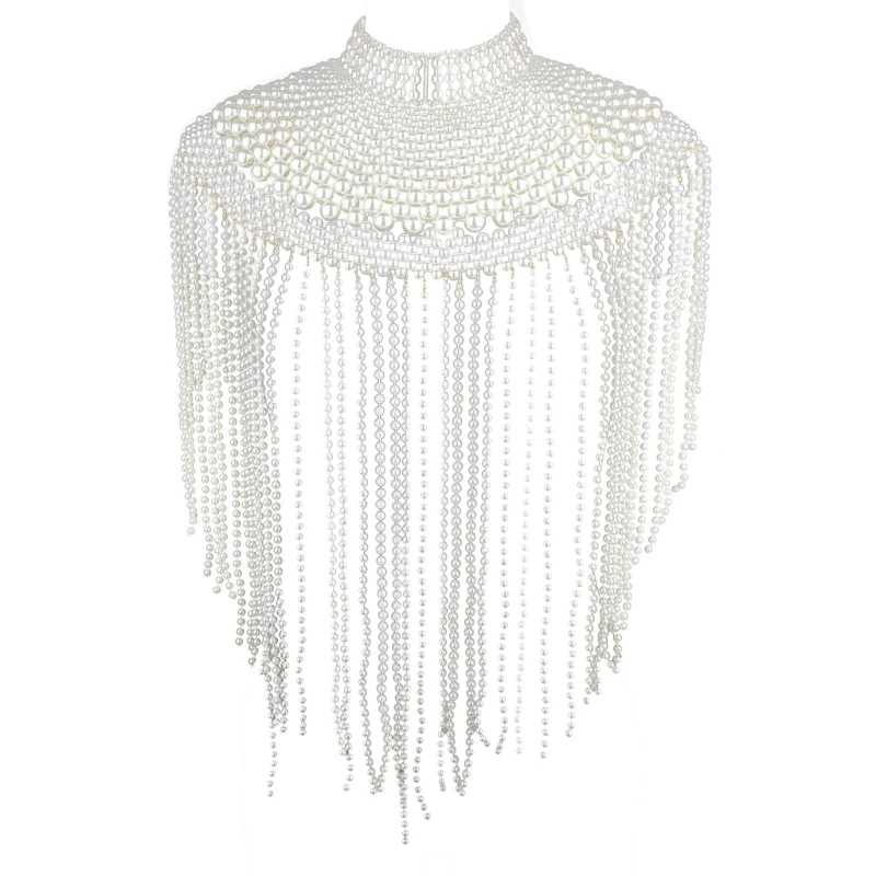 Shoulder Wrap Artificial Pearls Shoulder Chain for Evening Party Night Gown Shawl Body Chain Evening Shoulder Wrap