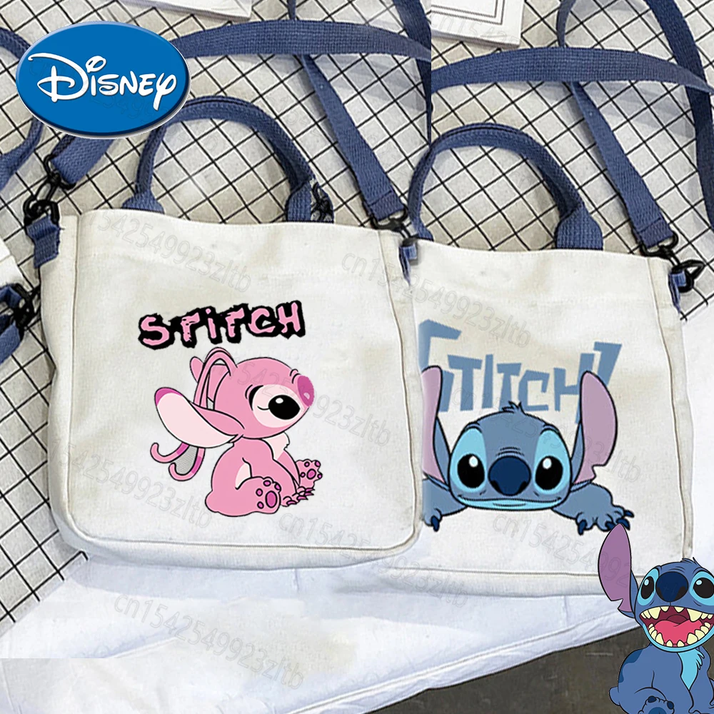 Disney Cartoon Stitch Canvas Crossbody Bags for Women Cartoon Stich Small Cloth Shoulder Bag Ladies Handbag Luggage & Bags