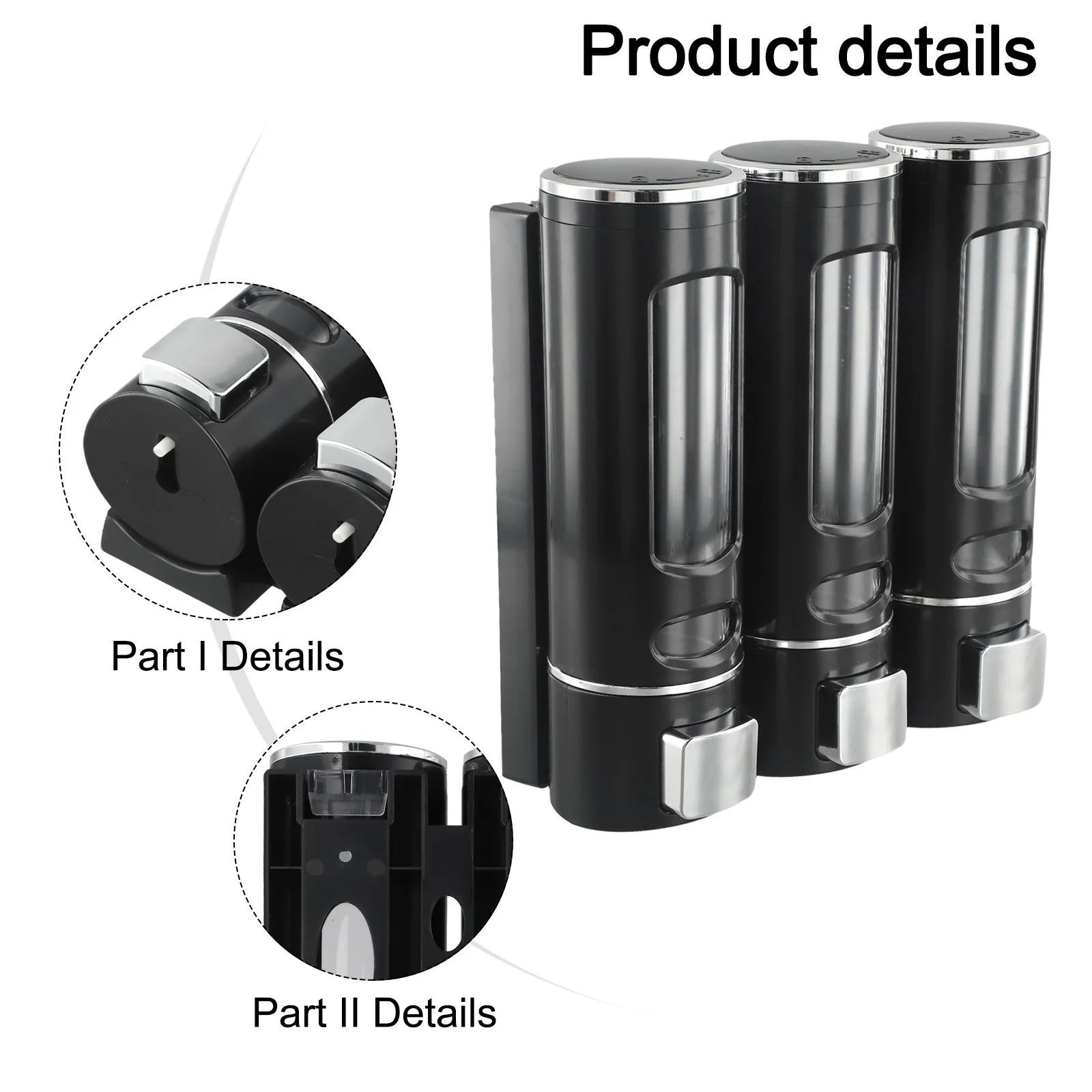 1pc 3 In 1 Soap Dispenser For Hotels 400ml Bathroom ABS Wall Mount Soap Dispenser Set Home Improvement Replacement Tools