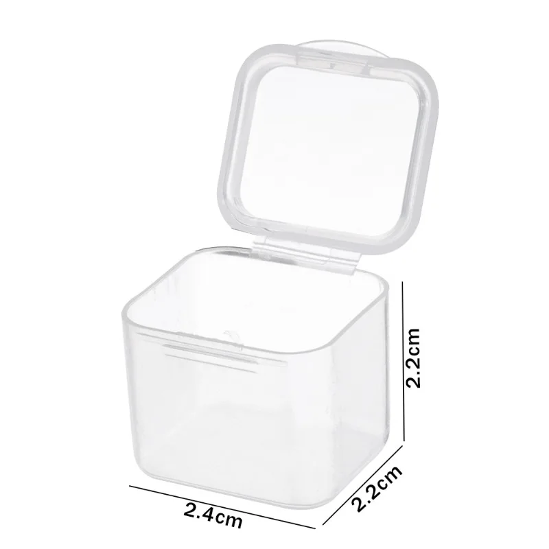 10pcs Mini Storage Box Plastic Transparent Earrings Ring Jewelry Beads Storage Case Small Jewelry Organizer Packaging Square Box