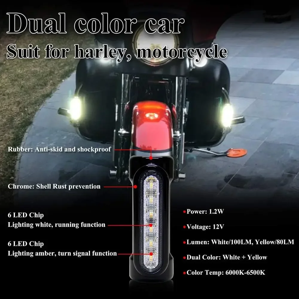 أضواء شريط الطريق السريع للدراجات النارية، ضوء القيادة المتعرج لـ Road King Street Glide Dyna Sportster، دراجات النصر
