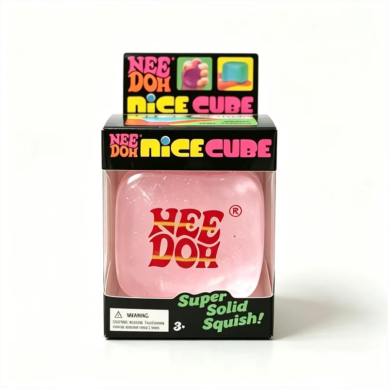 Needoh Nice Ice Cube Glow in the Dark Tactile Sensory Toys Maltose Multicolored Super Solid Squish Anxiety Relief Leisure Gift
