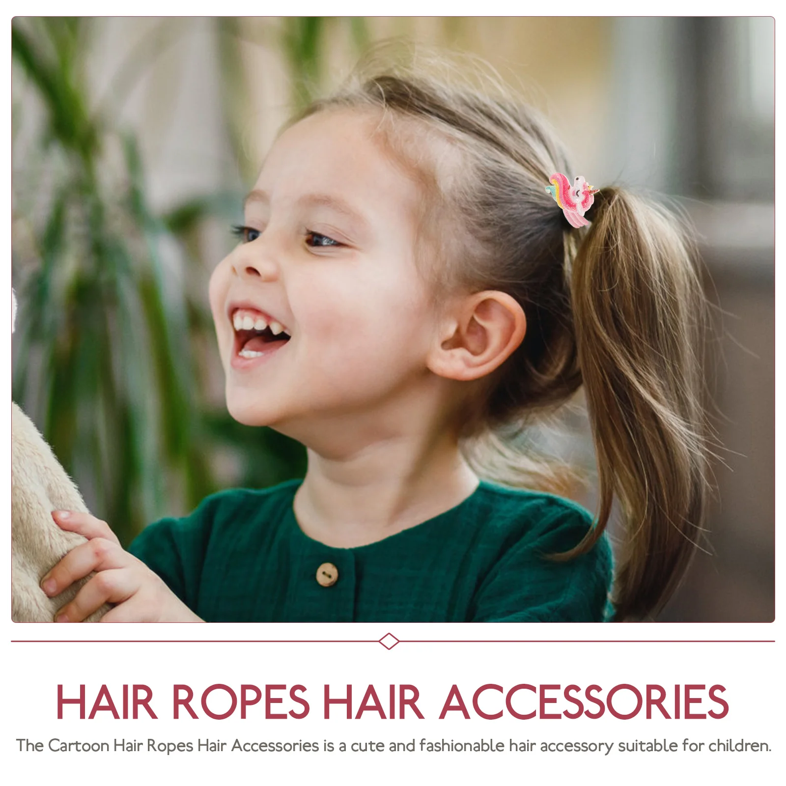 Accesorios para el cabello de unicornio, lazos elásticos, coleteros para niñas, cuerda fina, soporte para cola de caballo