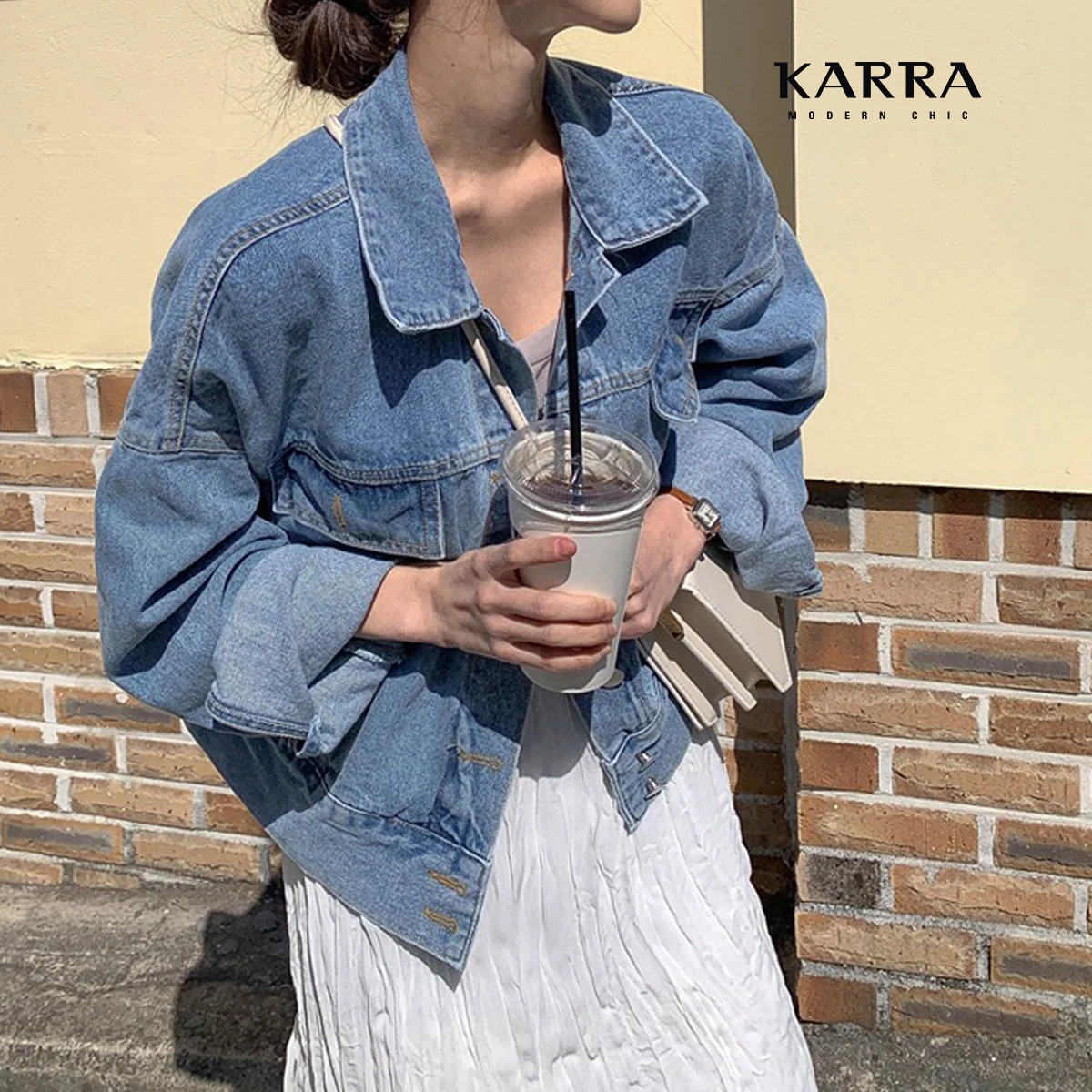 KARRA (to 77) Casual Flat Denim Jacket_KB3SJK025C