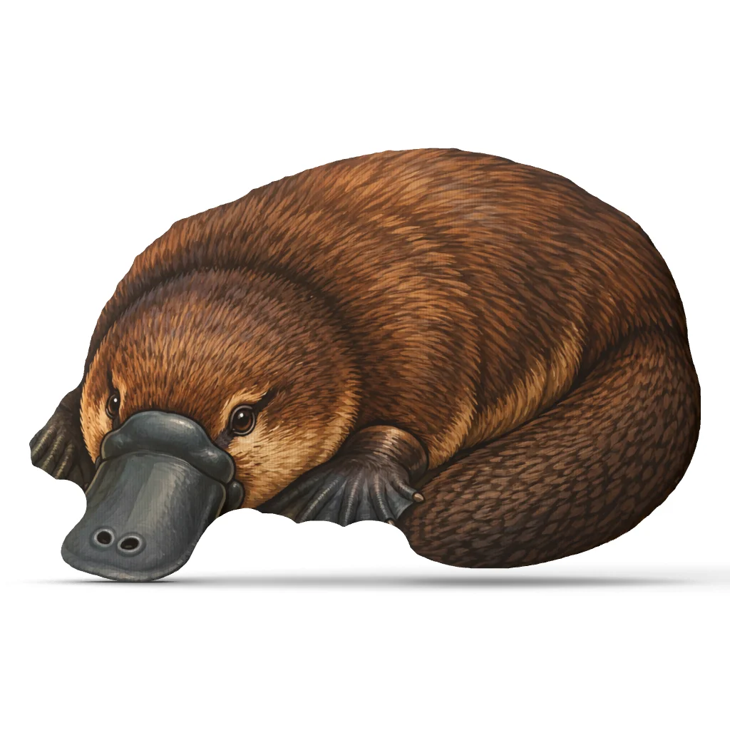 Platypus Plush Pillow Australian Wildlife Throw Cushion Irregular Stuffed Animal Decor Nature Lover Gift for Sofa Bed Home