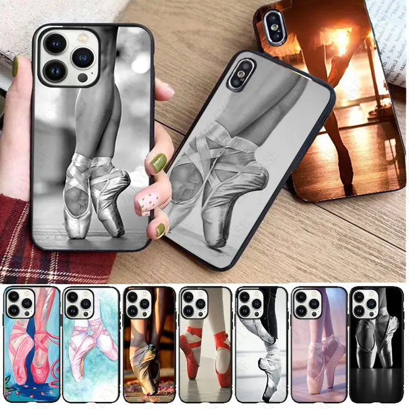 soft funda ballet girl pointe shoes Phone Cover For iphone 16pro 15pro 14pro 11pro 12pro 13pro max 16plus 7 SE XR 12mini Cases