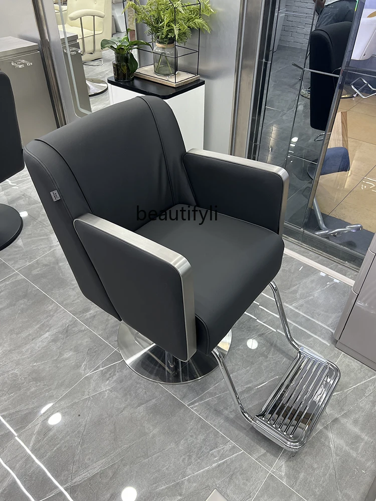 

High-End Cosmetology Shop Chair Lifting Barber Rotating Dyeing and Perming Hair Cutting Chair Factory Direct Sales New