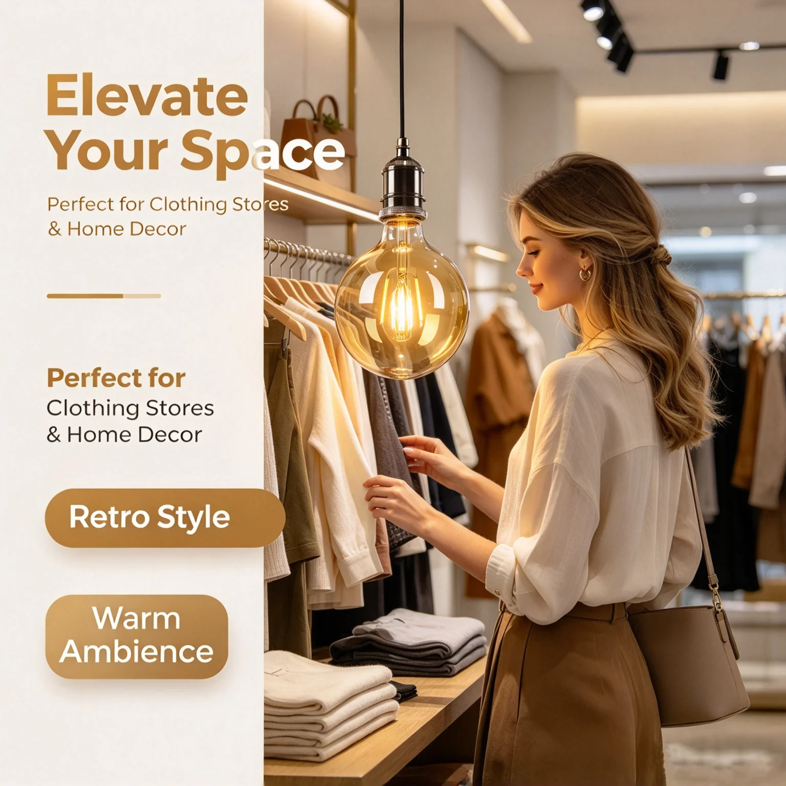 Vintage LED Filament Edison Bulb G125 Globe E27 5W AC220V 2700K Warm Amber Glass Retro Lamp 1 PC For Home Cafe Pendant Lighting