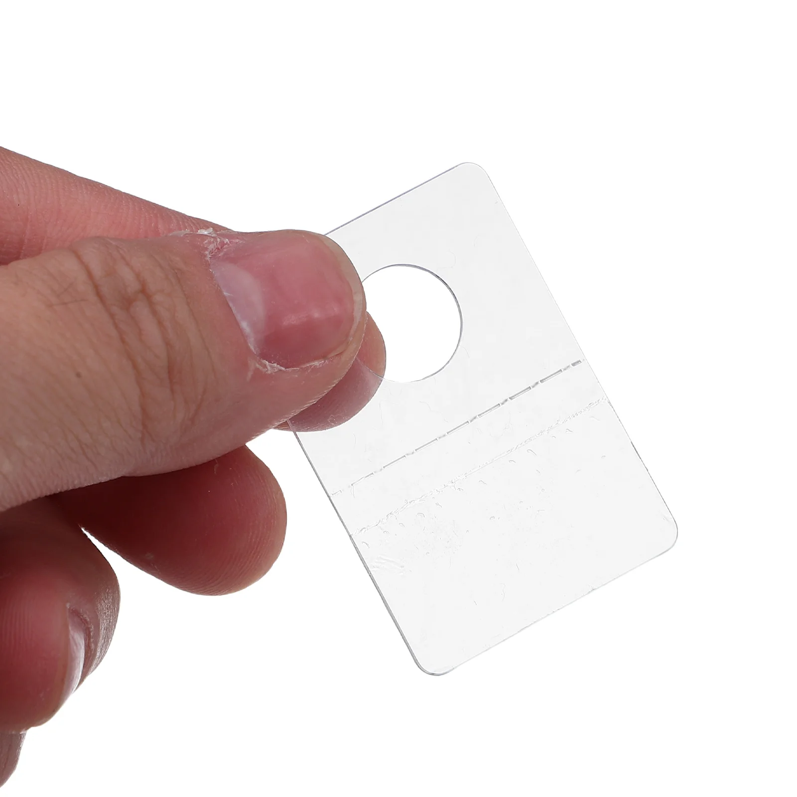 

360Pcs Clear Hanging Tags Self Adhesive Plastic Hang Tabs Slot Hole Retail Display Hooks Sticky Hanging Tabs Sticky Hangers