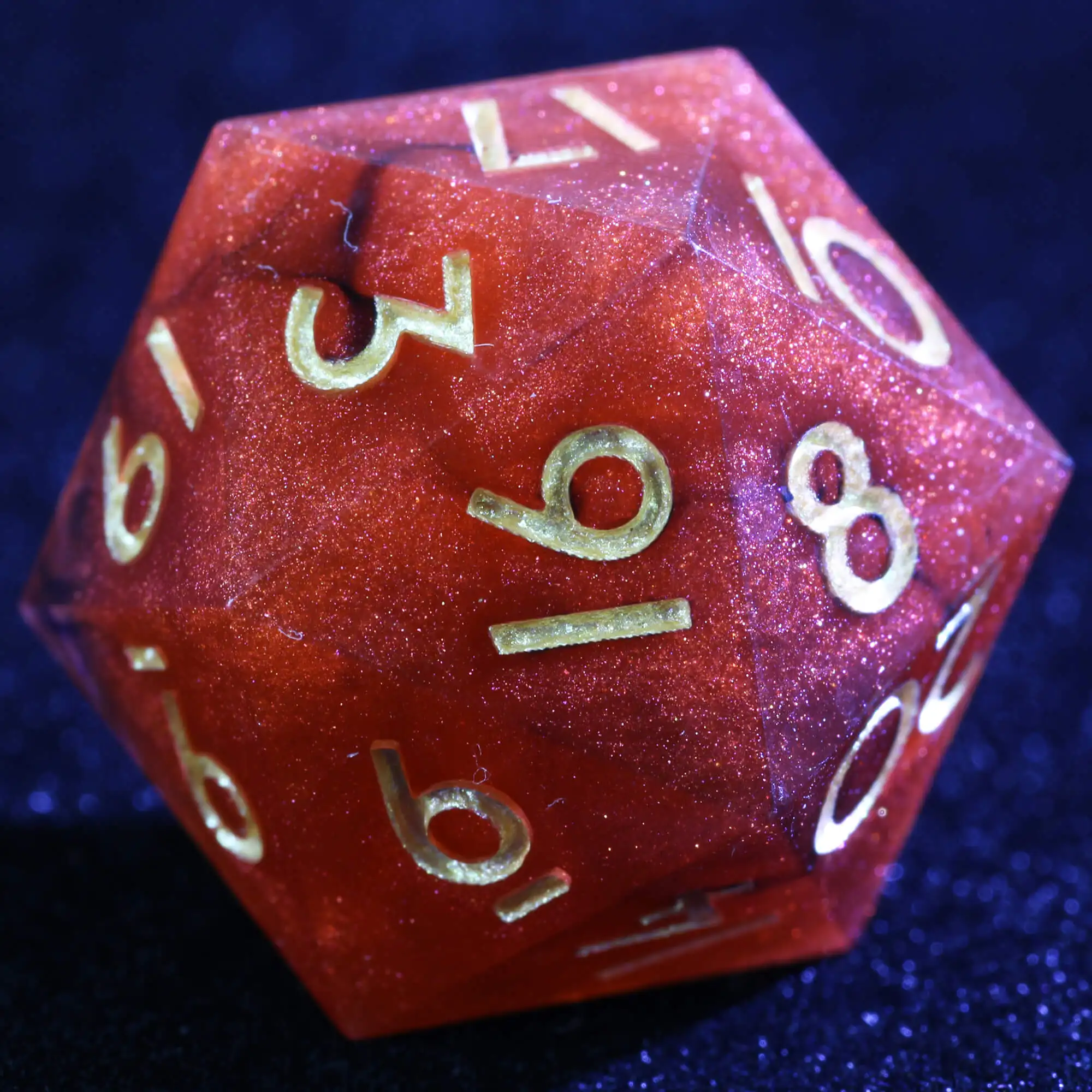

9 Polyhedral Resin Set of Dice D and D Ember Miasma