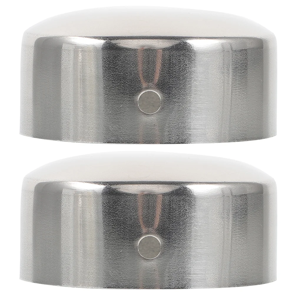 

2 Pcs Stair Rail Cap Handrail Tube Accessories Metal Plugs for Round Holes Bracket Outdoor End Caps