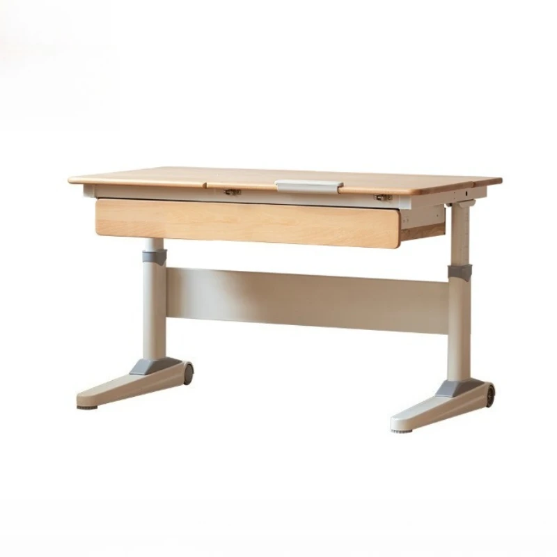 

Solid wood children's study table, which can lift and lower the desk of primary school students