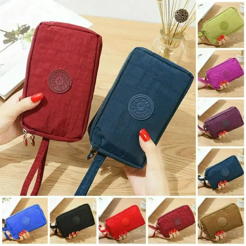 Women Coin Purse Wristlet Clutch Wallet Bag Coin Zipper Purse Cellphone Pouch Handbag Tote image 2