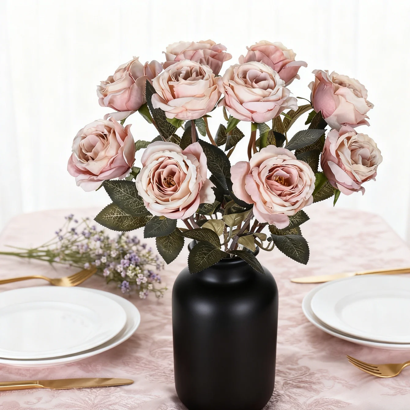 1Pc Künstliche Blumen Seide Rosen Bouquet Hochzeit Hause Tisch Zimmer Dekor Manuelle Blume Anordnung Zubehör Handwerk Gefälschte Blume