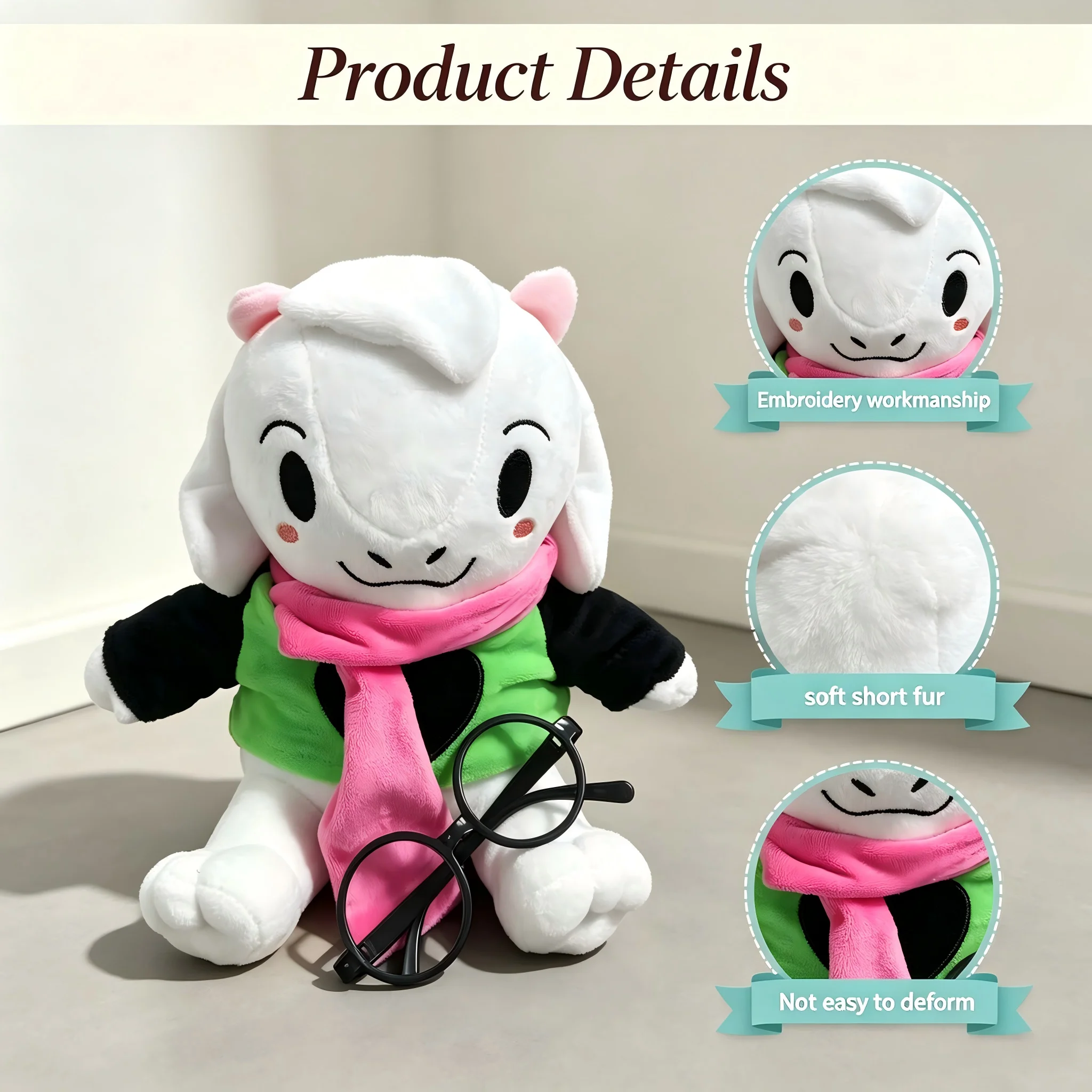 TreasuringU 2026 New Kawaii Ralsei Plush Toys Cute Goat Prince Stuffed Doll Changeable Clothes Birthday Gifts for Fans