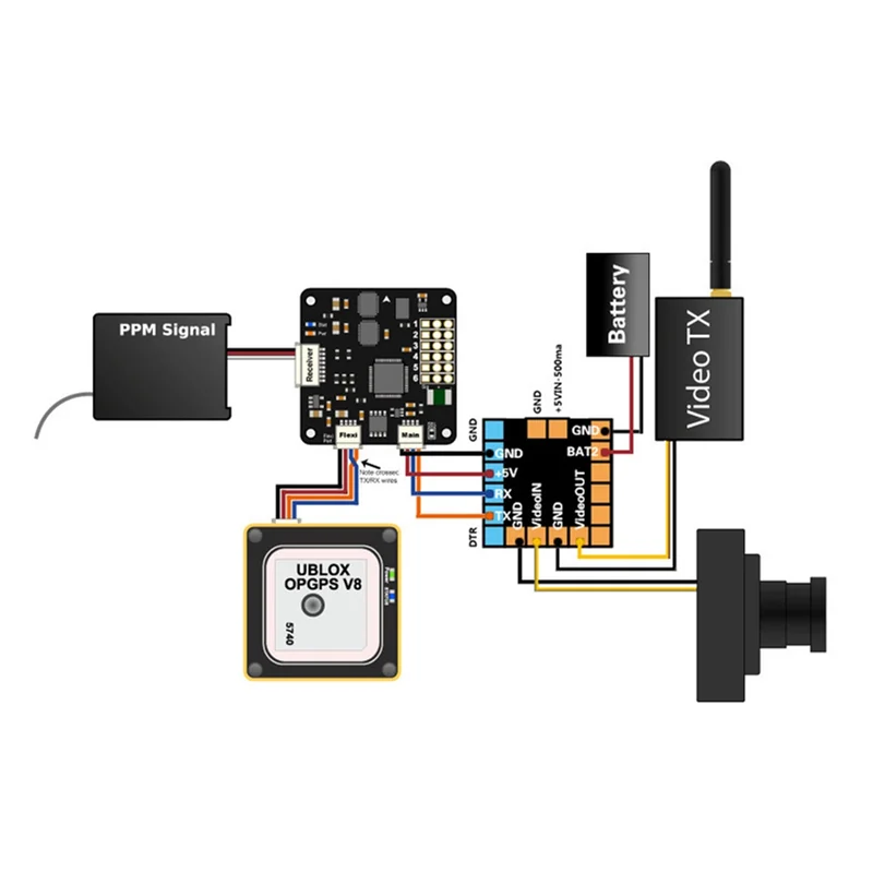 Fpv minimosd minim mini osd auf dem bildschirm mit kv team mod für cc3d naze32 f3 f4 flug controller