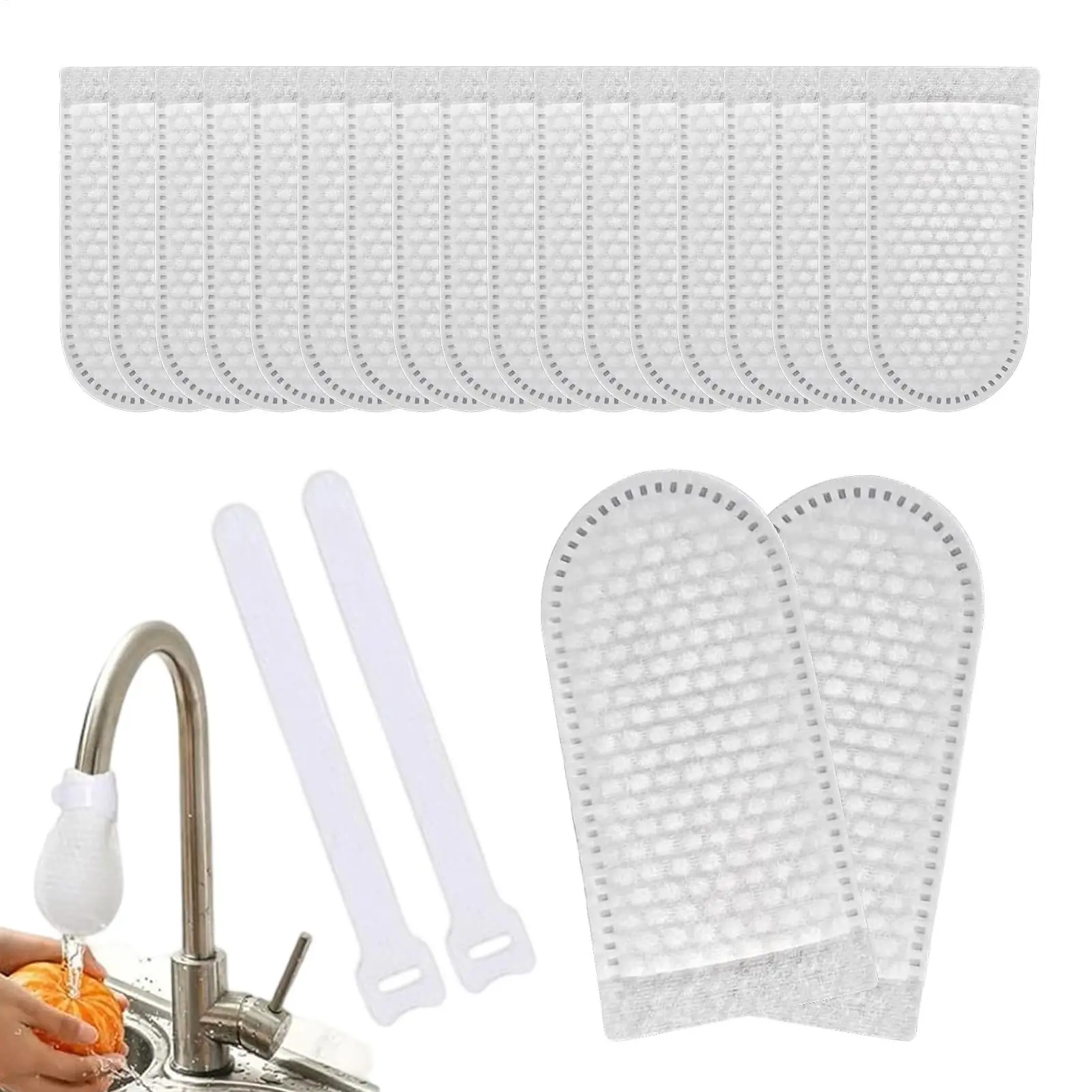 

20Pcs Universal Cotton Filter Bag Portable Splash-Proof Disposable Sink Filter Bags Durable Cotton Mesh Cleaner Bag for Kitchen