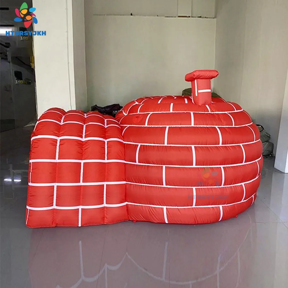 膨張式赤いテント、ポータル/煙突付き送風機、屋外イベント装飾小道具