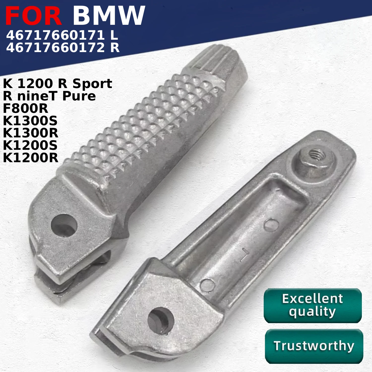 

Motorcycle Footrests Foot pegs front For BMW F800R K1300S K1300R K1200S K1200R Sport K1200 R 46717660171 L 46717660172 R
