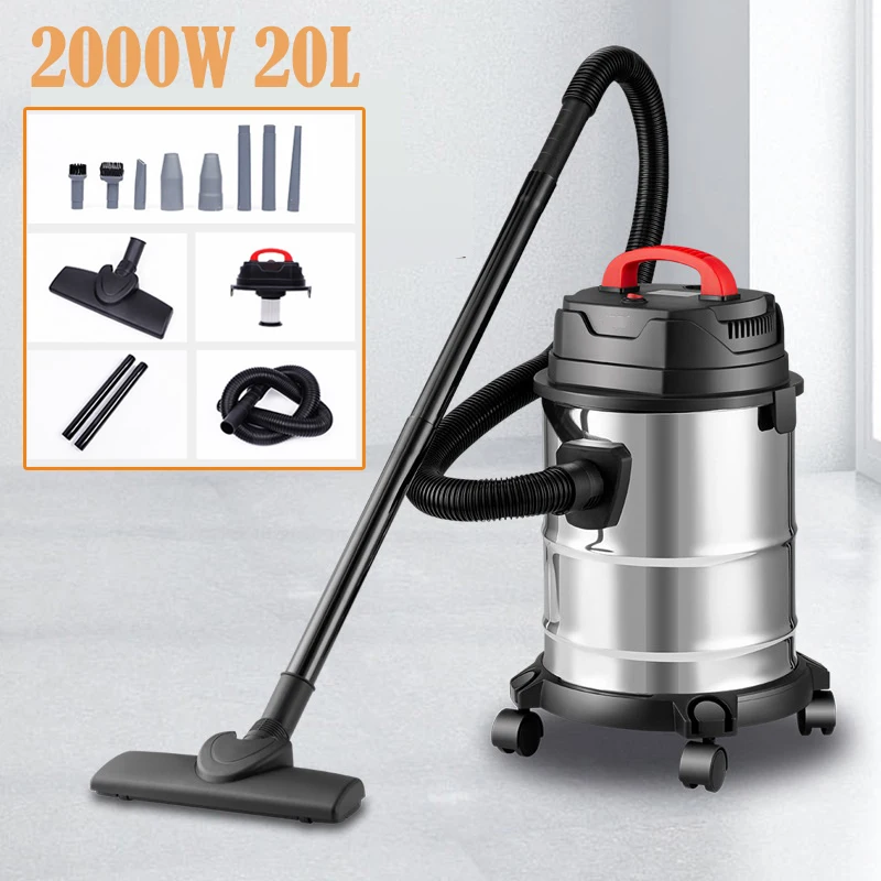 2000W Vacuum Cleaner Wet and Dry Bagless 20L Cylinder Powerful Compact Cleaning Kit