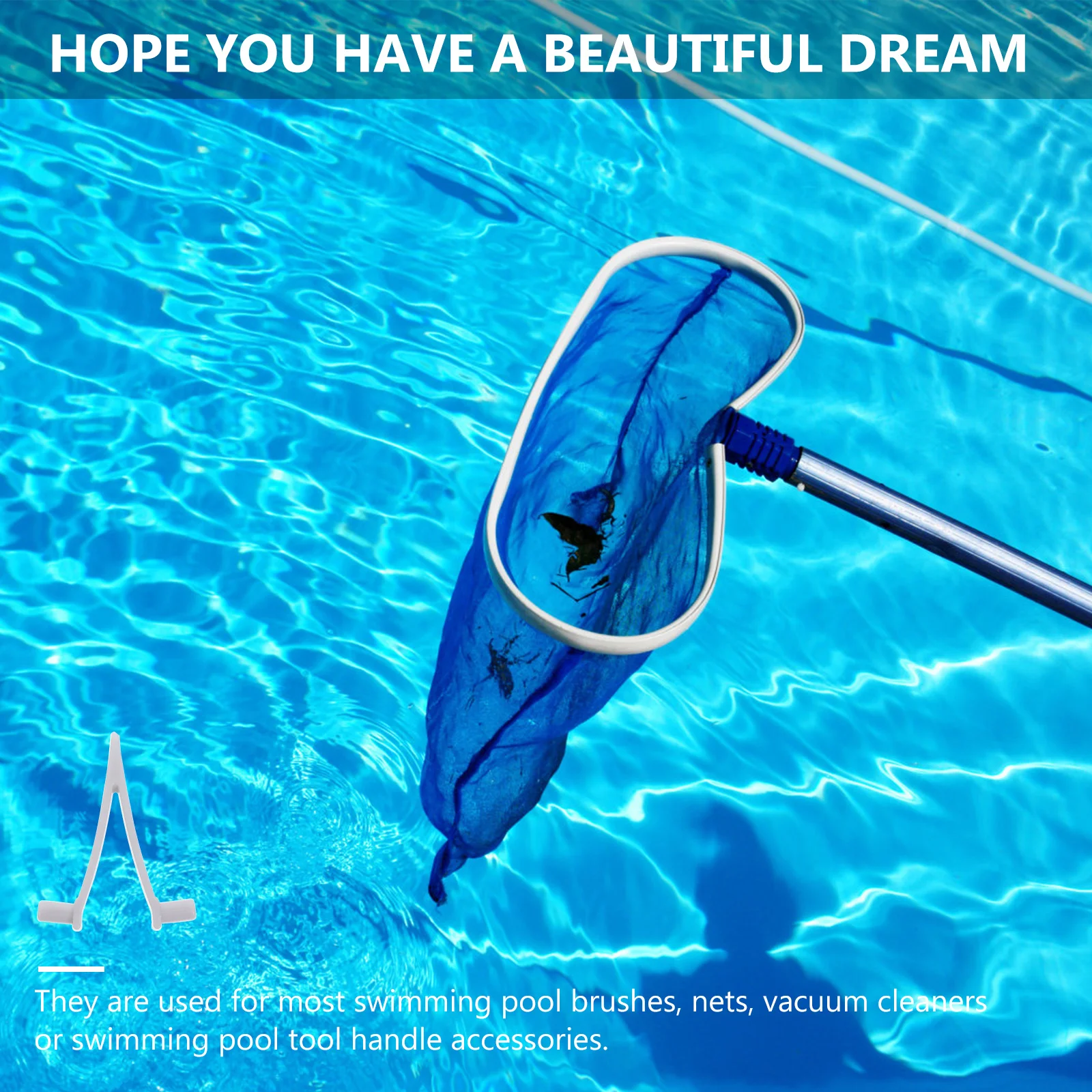 

24 pcs Pool V Clip For Skimmer Rake Vacuum Head Brush Attachment Durable Plastic Swimming Pool Cleaning Tool Accessory