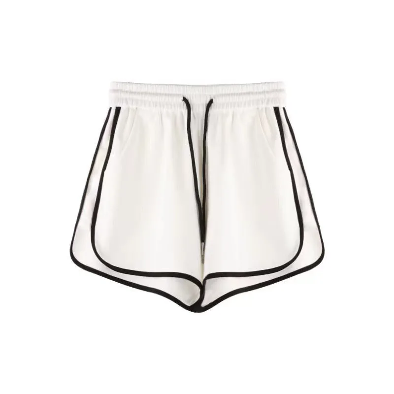 Pantalones cortos deportivos de verano para mujer, pantalones informales de cintura alta, nuevos pantalones de yoga de pierna ancha, pantalones de seguridad, pantalones de tres cuartos