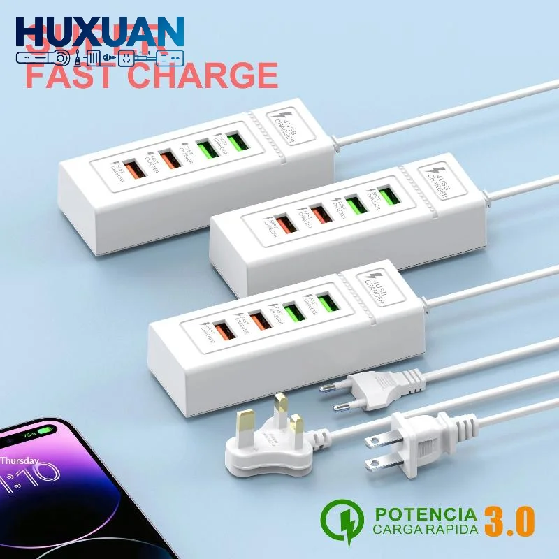 USB C Charger Power Strip Multi Ports Fast Charging EU Plug Power Adapter for All USB Enabled Devices