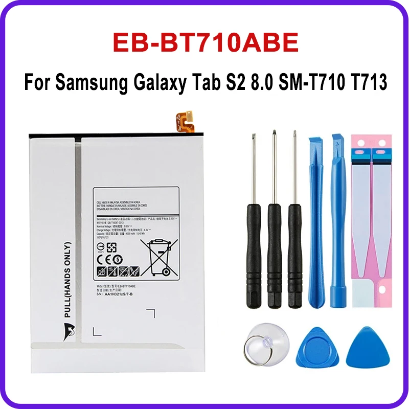 

Аккумулятор для Samsung Galaxy Tab S2, 8,0, SM-T710, T713, T715/C/Y, T719C, T713N, EB-BT710ABE, с бесплатными инструментами, запасной