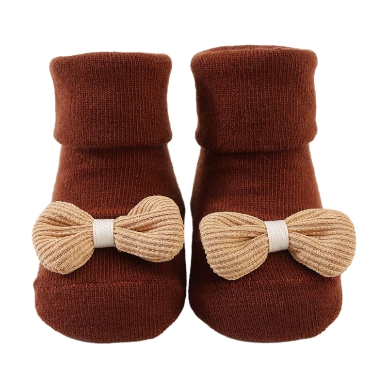 YYD Bowknot Baby Socks for 0-1Age Toddler Warm Floor Socks Boy Girl Unisex AntiSlip Socks Rubber Soles First Walker Shoes