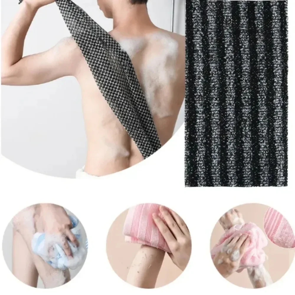 Toalla de baño suave japonesa, paño para frotar, cepillo de nailon, toallas para espalda, exfoliante, esponja de ducha, accesorios de baño para el cuerpo