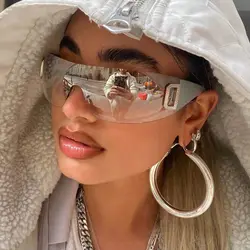 Luxury Y2K Sunglasses Women Brand Designer New Punk Sports Sun Glasses Men Goggle Shades UV400 Fashion Letter Eyewear