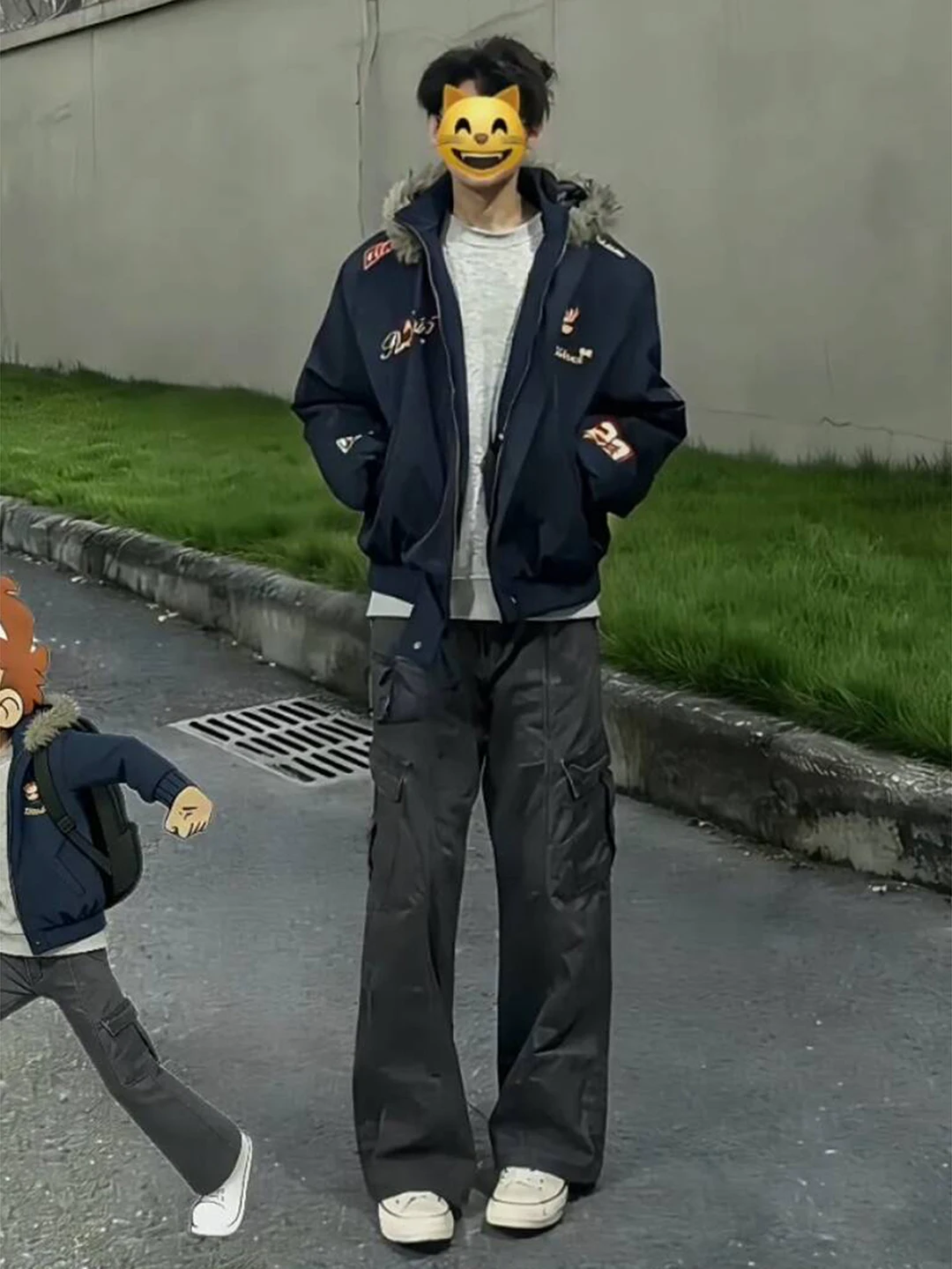 

Thiened Hooded Embroidered Parka Jaet Cotton Coat for Men Winter Warm Casual Cleanfit Workwear Jaet Outerwear