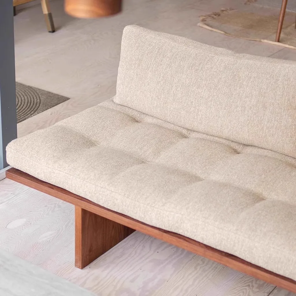Solid wood, sofa, wabi-sabi wind, simple, guest, leisure chair, living room, modern