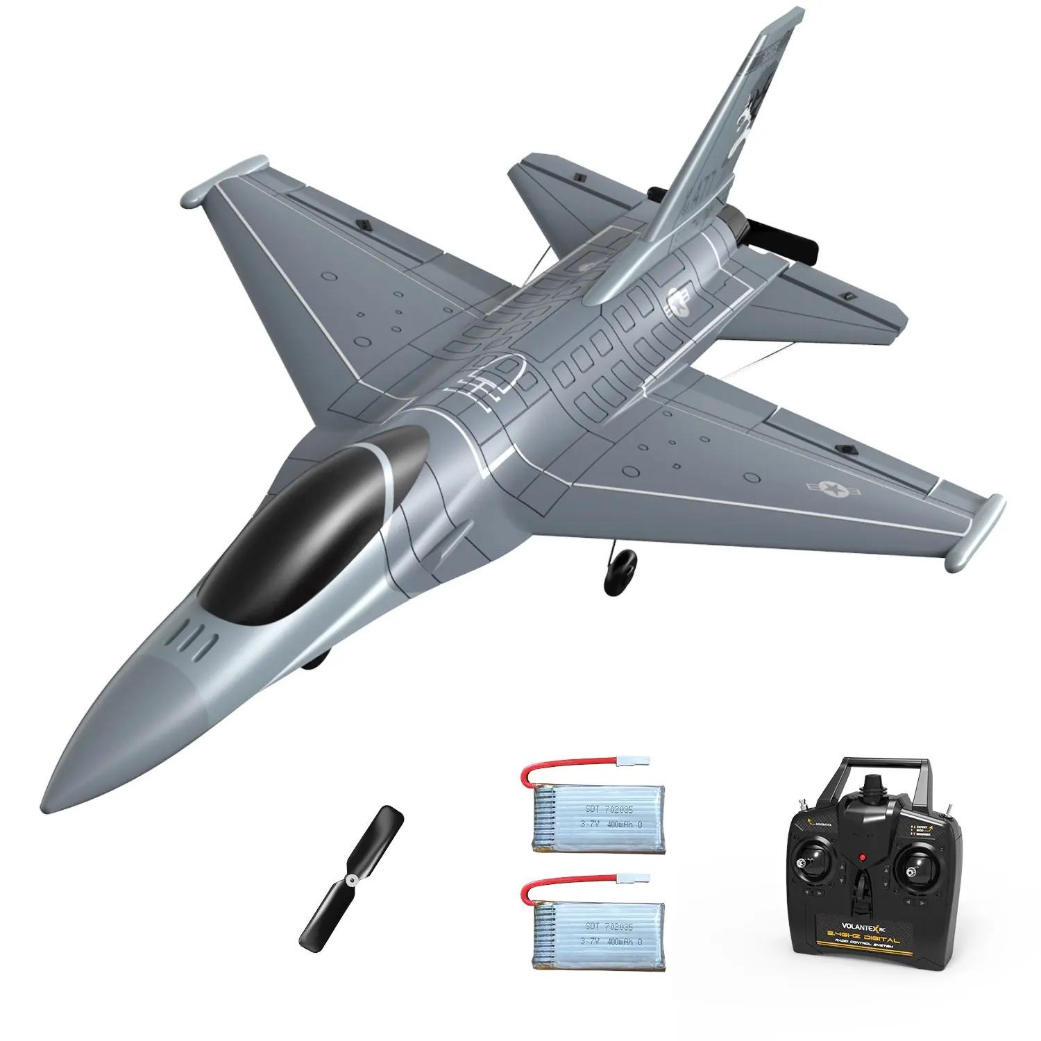 VOLANTEXRC 4-CH Jet F-16 Fighting Falcon RTF with Xpilot Stabilizer, Perfect for Beginners (761-10)