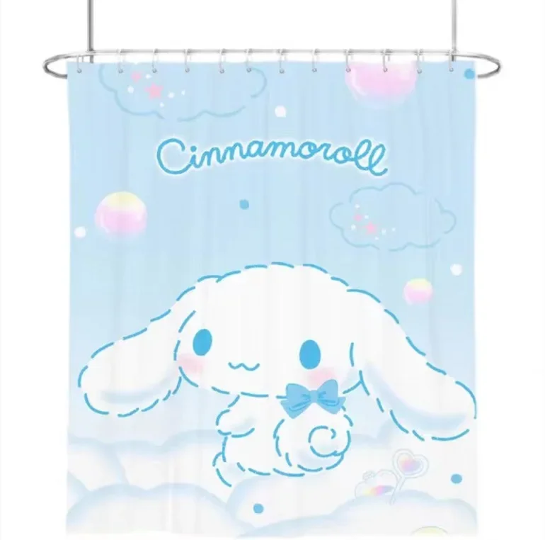 180*180cm Sanrio Cinnamoroll Anime Plush Cartoon Shower Curtains Thickened waterproof Curtain Bathroom accessories