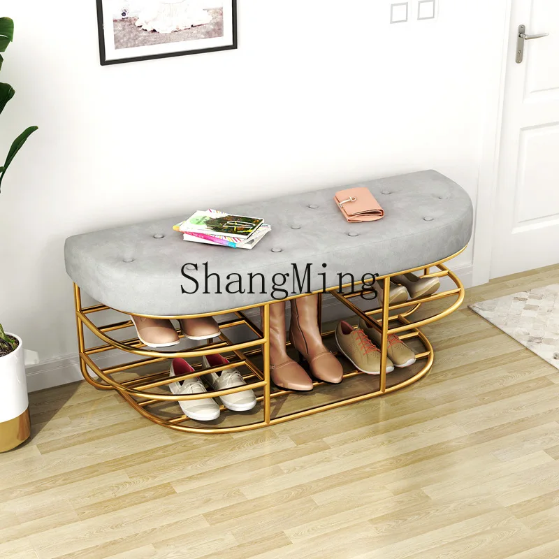 

CL light luxury foyer soft home door shoe cabinet with shoe rack into the to wear shoe stool