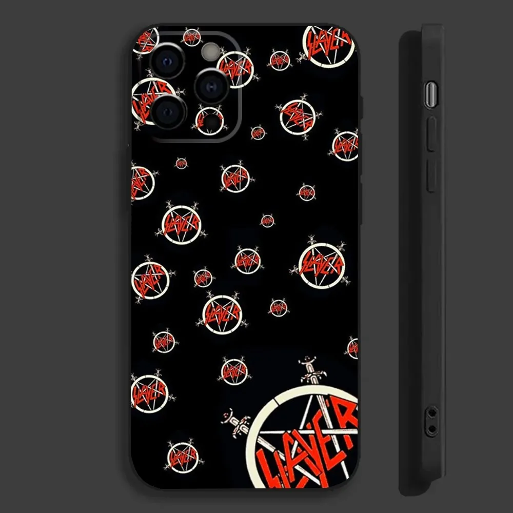 Custodia per telefono S-Slayer Heavy M-Metal Rock Band per iPhone 16,15,14,13,12,11,Pro,Max,Plus,Mini,X,XS,XR,S,SE Spedizione gratuita Nero morbido