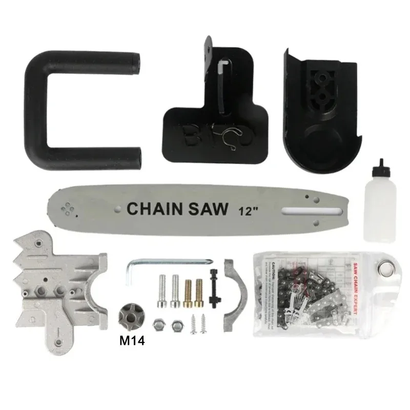 

Набор «сделай сам» для кронштейна преобразователя электрической цепной пилы 12-дюймовый M10/M14, подходит для угловой шлифовальной машины 100/125/150, деревообрабатывающих инструментов