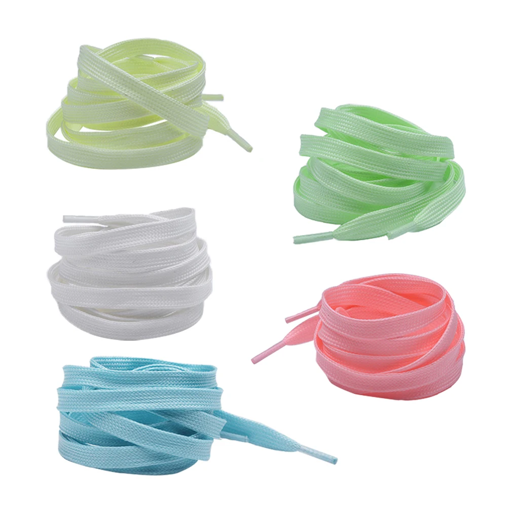 

Glow-in-the-dark Shoelaces 5 Pairs Flat Luminous Decorative Straps Blended Sneaker Laces -resistant